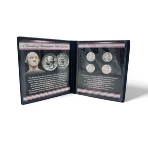 Four Decades of Washington Silver Quarters 4pc Coin Collection